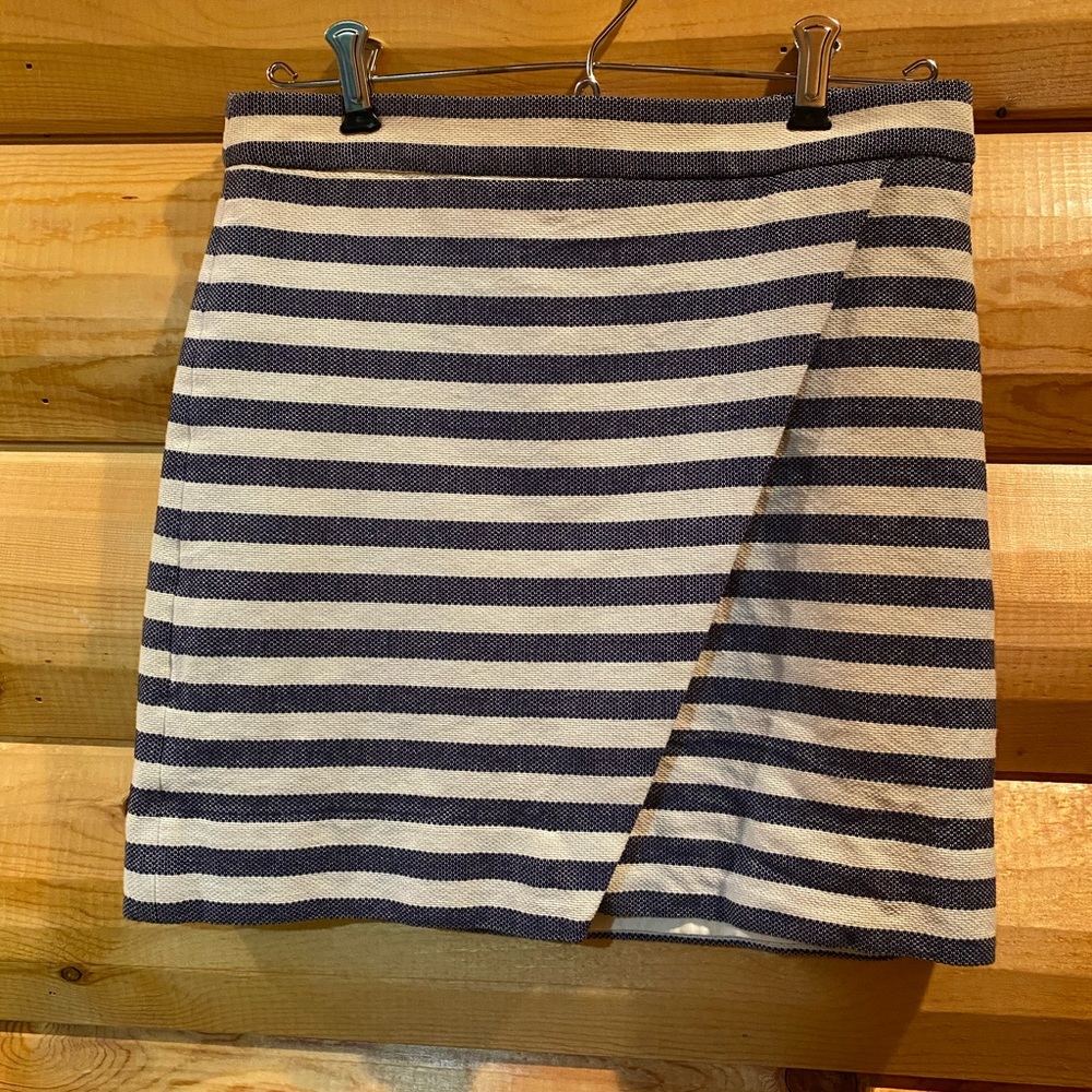 J. Crew Blue & White Striped Skirt